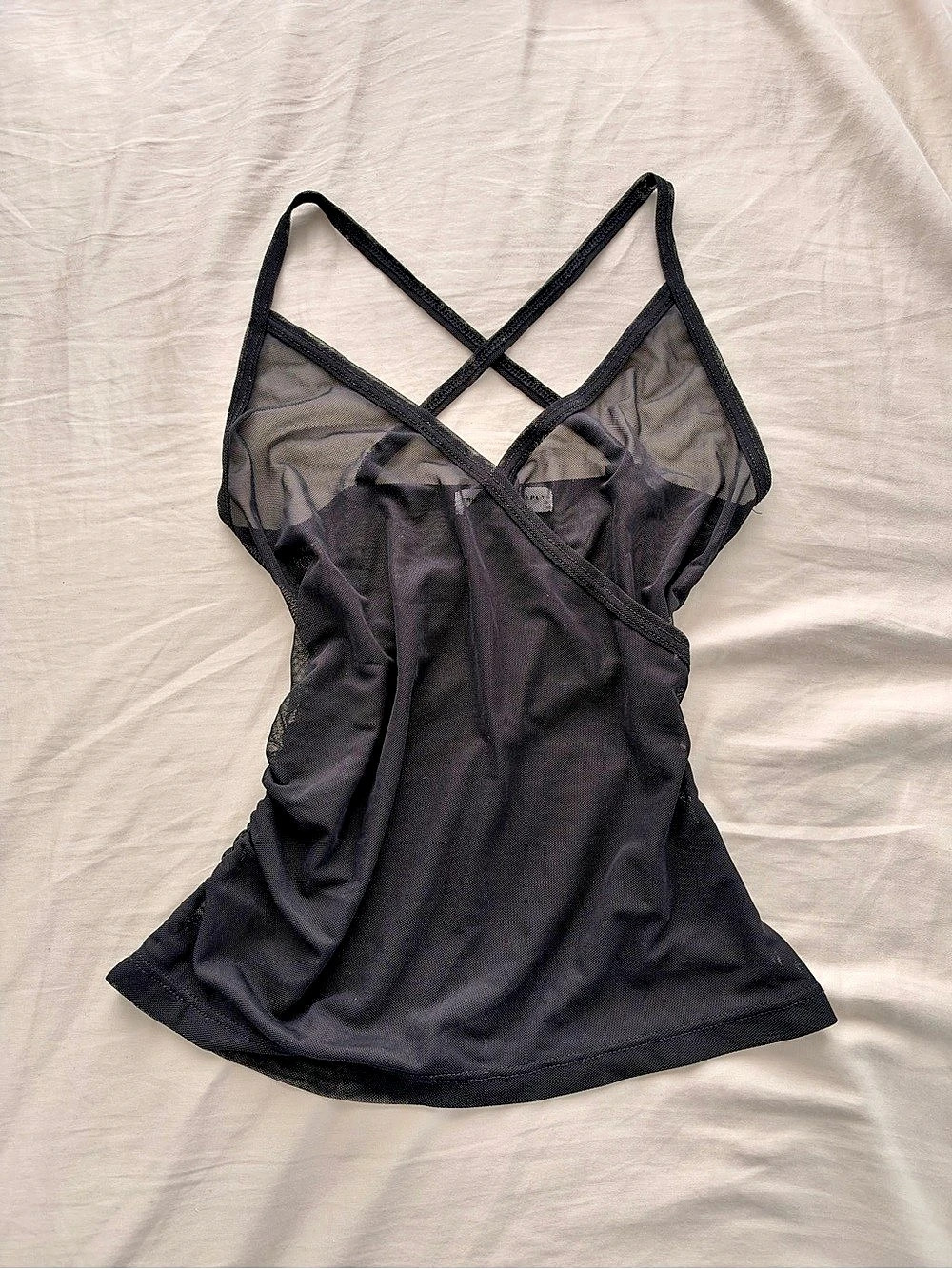 UO Truly Madly Deeply Black Mesh Tank Top